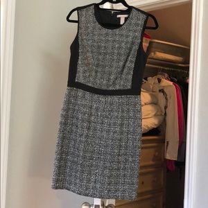 Black white dress with metallic - banana republic
